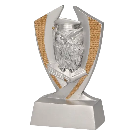 Harz Trophäe Eule auf Buch RE018 Harz Trophäe Eule auf Buch RE018