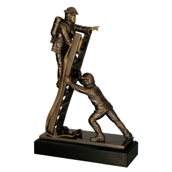 Harz Trophäe Zwei Feuerwehrleute RFST3052 Harz Trophäe Zwei Feuerwehrleute RFST3052